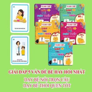 Bộ Thẻ Học Flashcard 5 Chủ Đề 300 Câu Hỏi Đáp Cho Bé Phát Triển Ngôn Ngữ Và Giao Tiếp