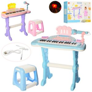 Đàn Piano Cho Bé Kèm Mic Thu Âm Có Kết Nối Điện Thoại Bản Tiếng Anh Cao Cấp (có ghế ngồi cho bé)