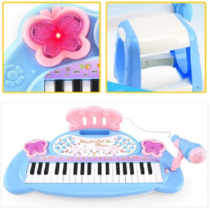 Đàn Piano Cho Bé Kèm Mic Thu Âm Có Kết Nối Điện Thoại Bản Tiếng Anh Cao Cấp (có ghế ngồi cho bé)