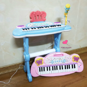 Đàn Piano Cho Bé Kèm Mic Thu Âm Có Kết Nối Điện Thoại Bản Tiếng Anh Cao Cấp (có ghế ngồi cho bé)