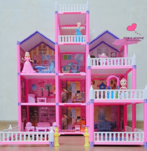 Nhà Búp Bê Barbie Mô Hình Biệt Thự Cỡ Lớn Nhiều Tầng Giá Rẻ Cho Bé Gái