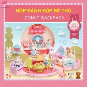 Balo Nhà Búp Bê Hình Hộp Bánh Donut Siêu Đẹp Cho Bé