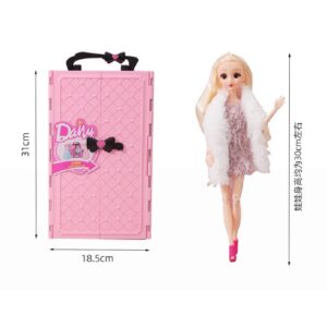 Tủ Quần Áo Búp Bê Barbie Kèm Phụ Kiện Cho Bé Gái